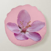 ピンクフラワー開花クッション ラウンドクッション (裏面)