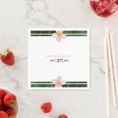 ピンクフランギパニプルメリア結婚ズ スタンダードカクテルナプキン (インサイチュ)