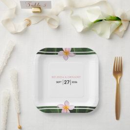 ピンクフランギパニプルメリア結婚ズ ペーパープレート