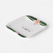 ピンクフランギパニプルメリア結婚ズ ペーパープレート (傾斜あり)