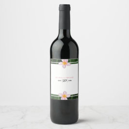 ピンクフランギパニプルメリア結婚ズ ワインラベル