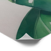 ピンクフランギパニ水彩花 ポスター (角)