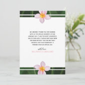 ピンクフランギパニ結婚プルメリアサンキューカード サンキューカード (スタンド正面)