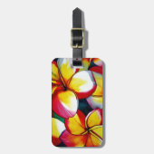 ピンクフランギパニ花の荷物タグ ラゲッジタグ (正面縦)