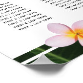 ピンクフランジパニプルメリア結婚のシーティングチャート ポスター (角)