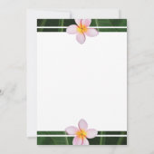 ピンクフランジパニプルメリア結婚式日付を保存 セーブザデート (裏面)