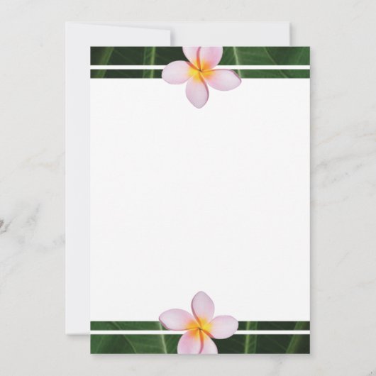 ピンクフランジパニプルメリア結婚式日付を保存 セーブザデート (裏面)