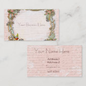 ピンクフランスののス書クリプトとスクロール 名刺 (正面/裏面)