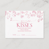 ピンクフランスののフローラビクトリアンブライダルシャワーゲーム エンクロージャーカード (正面)