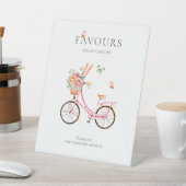 ピンクフランスののヴィンテージ自転車 台座サイン (インサイチュ)