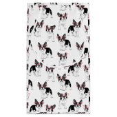 ピンクフランスのの眼鏡をかけたブルドッグ スモールペーパーバッグ (裏面)