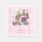 ピンクフランスのカフェブライダルシャワー スタンダードカクテルナプキン (正面)