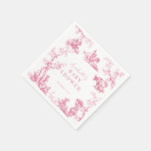 ピンクフランスのカントリーファーム動物ガールベビーシャワー スタンダードカクテルナプキン (角)