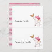 ピンクフランスのガールベビーシャワー座席表 招待状 (正面/裏面)