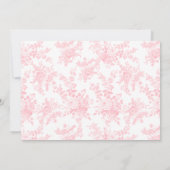 ピンクフランスのトイルバウ赤ちゃん女の子シャワー写真 招待状 (裏面)