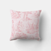 ピンクフランスのトイルモノグラムイニシャル名 クッション (裏面)