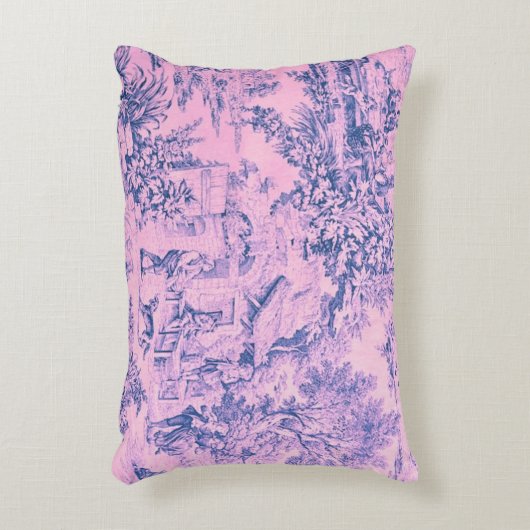 ピンクフランスのトワールチノイスリー素朴ロココスタイル アクセントクッション (正面(垂直))