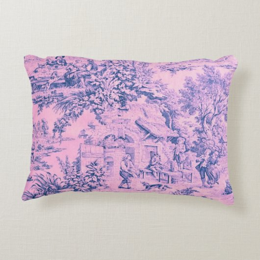 ピンクフランスのトワールチノイスリー素朴ロココスタイル アクセントクッション (裏面)