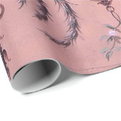 ピンクフランスのトワールビクトリアンスタイルフローラ分離 ラッピングペーパー (ロールコーナー)