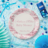 ピンクフランスのトワールフローラボウベビーガールシャワー ペーパープレート (パーティー)