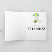 ピンクフランスのブルドッグ傘おもしろいサンキューカード サンキューカード (内部)