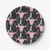 ピンクフランスのブルドッグ4メリッサ ペーパープレート (正面)