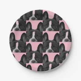 ピンクフランスのブルドッグ4メリッサ ペーパープレート