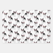 ピンクフランスのメガネ掛け紙 ラッピングペーパーシート (正面)