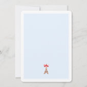 ピンクフランスのヴィンテージ自転車のベビースシャワー招待 招待状 (裏面)