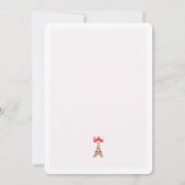 ピンクフランスのヴィンテージ自転車のベビースシャワー招待 招待状 (裏面)