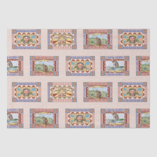 ピンクフランスの予測できなアニマルプリントïPolarod |赤面 薄葉紙 (正面)