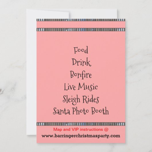 ピンクフランスの子猫ホリデーキュート年間クリスマス 招待状 (裏面)