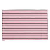 ピンクフランスの淡い色のと黒のリバーシブルストライプな 枕カバー (正面右)