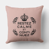 ピンクフランスの色の黒い保クレストはCalmと運 クッション (裏面)