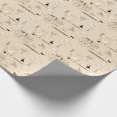 ピンクフランスの：シックなパターンデザイン。 ラッピングペーパー (角)