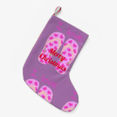 ピンクフリップフロップサンダー_コーブ スモールクリスマスストッキング (正面 (吊り時))