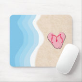 ピンクフリップフロップスのビーチマウスパッド マウスパッド (マウス)
