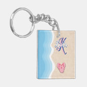 ピンクフリップフロップスビーチ キーホルダー (正面左)