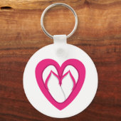 ピンクフリップフロップデザイン2 キーホルダー (正面)