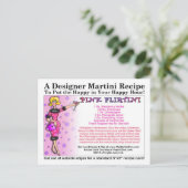 ピンクフリルティーニマルティーニレシピカードポストカード ポストカード (スタンド正面)