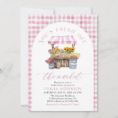 ピンクフレッシュオフザマーケットアーチブライダルシャワー 招待状 (正面)