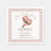 ピンクフレッシュオフザマーケットブライダルシャワー スタンダードカクテルナプキン (正面)