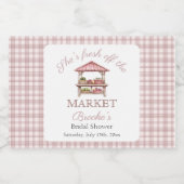 ピンクフレッシュオフザマーケットブライダルシャワー スパークリングワインラベル (シングルラベル)