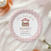 ピンクフレッシュオフザマーケットブライダルシャワー ペーパープレート