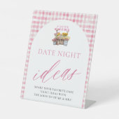 ピンクフレッシュオフ市場の日付の夜のアイディアサイン 台座サイン (正面)