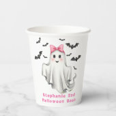 ピンクフレンドリーガール幽霊とこうもり飛んでいる 紙コップ (裏面)