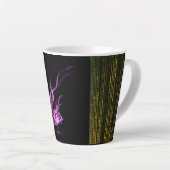 「ピンクフレームエレガンス：ラテマグカップ」 カフェラテマグ (右アングル)