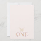 ピンクフレームガールズピンクボホフローラ1st Birthday 招待状 (裏面)