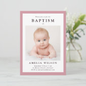 ピンクフレームシンプルバプテスマ 招待状 (スタンド正面)