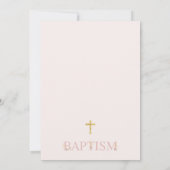 ピンクフレーム 女の子 ボヘミアンフラワー 洗礼 誕生 招待状 (裏面)